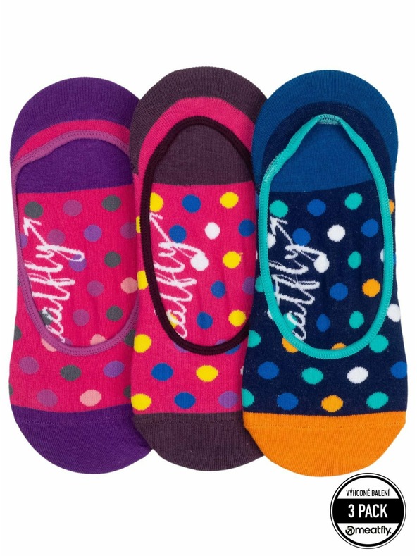 Meatfly Meatfly nizke nogavice Trojno pakiranje Mornarsko modra / Vijolična | Vijolična | Velikost