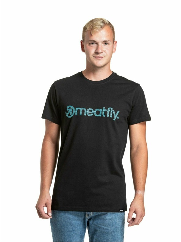 Meatfly Meatfly moška majica Striped Logo Black | Črna | Velikost S | 100% bombaž