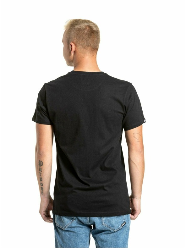 Meatfly Meatfly moška majica Striped Logo Black | Črna | Velikost S | 100% bombaž