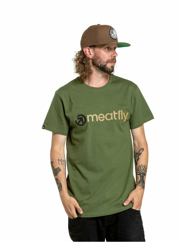 Meatfly Meatfly moška majica Joe Olive | Zelena | Velikost S | 100% bombaž