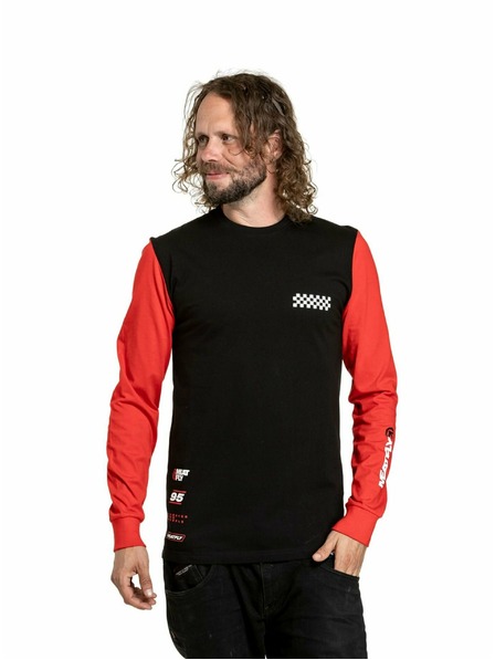 Meatfly Meatfly moška majica z dolgimi rokavi Appex Bright Red/Black
