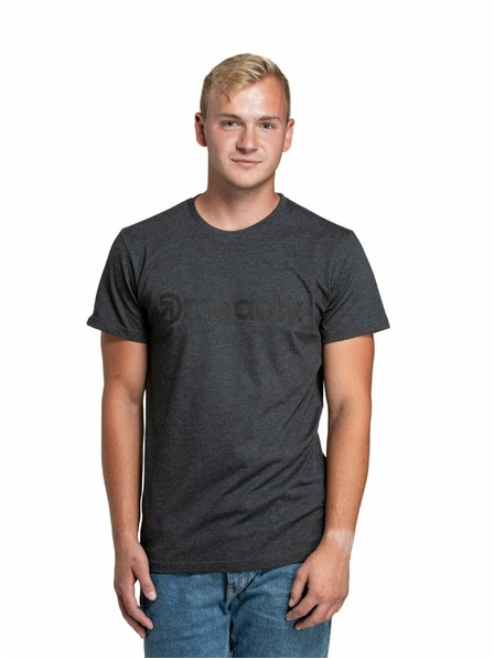Meatfly Meatfly moško majica Striped Logo Charcoal Heather | Siva | Velikost