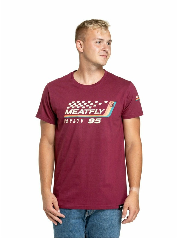 Meatfly Meatfly moška majica Racing Spirit Dark Wine | Rdeča | Velikost S | 100% bombaž