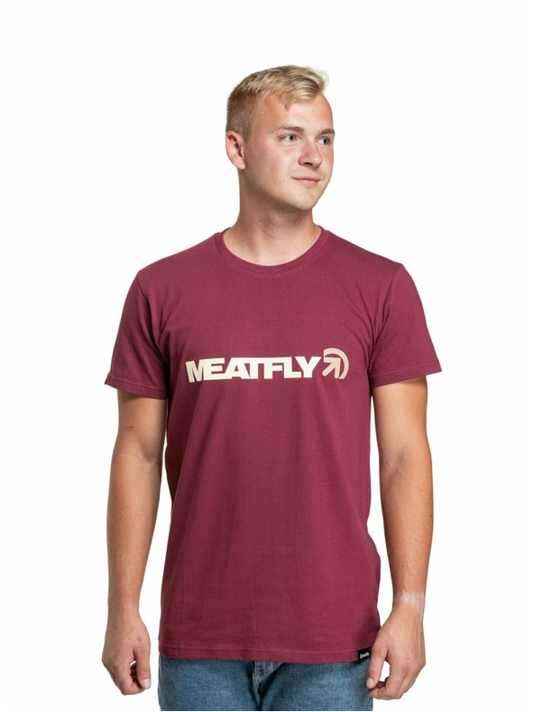 Meatfly Meatfly moška majica Logex Dark Wine | Rdeča | Velikost S | 100% bombaž