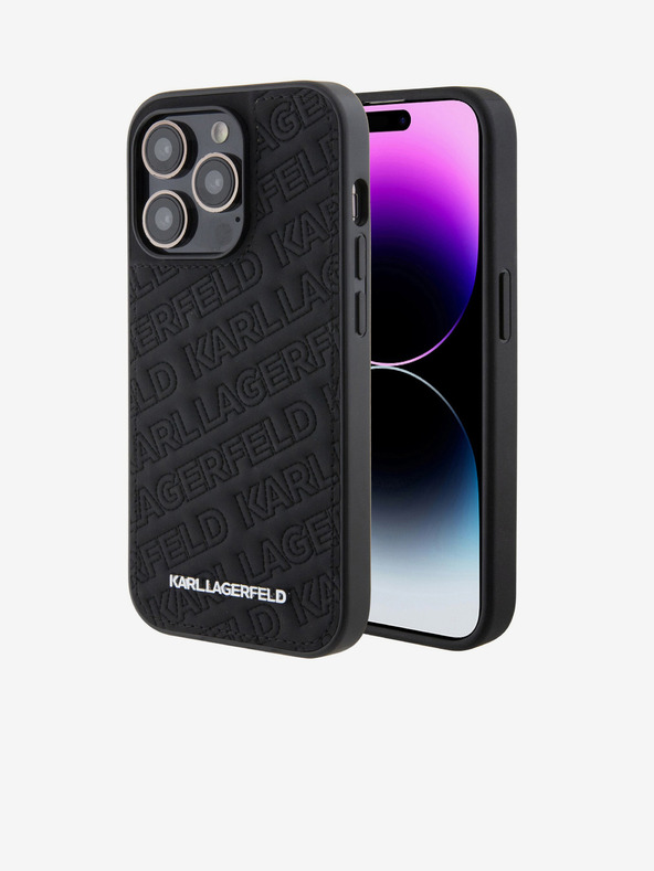 Karl Lagerfeld PU Quilted Pattern Zadnji Pokrov za iPhone 15 Pro Max Black Karl Lagerfeld