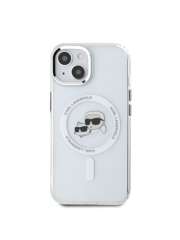 Karl Lagerfeld Karl Lagerfeld IML K&CH Heads Metal Frame MagSafe Zadnji Pokrov za iPhone 14 Transparent