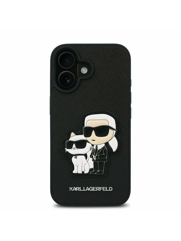 Karl Lagerfeld Karl Lagerfeld PU Saffiano Karl and Choupette Zadnji Pokrov za iPhone 16 Black