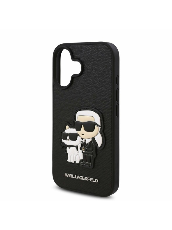 Karl Lagerfeld Karl Lagerfeld PU Saffiano Karl and Choupette Zadnji Pokrov za iPhone 16 Black