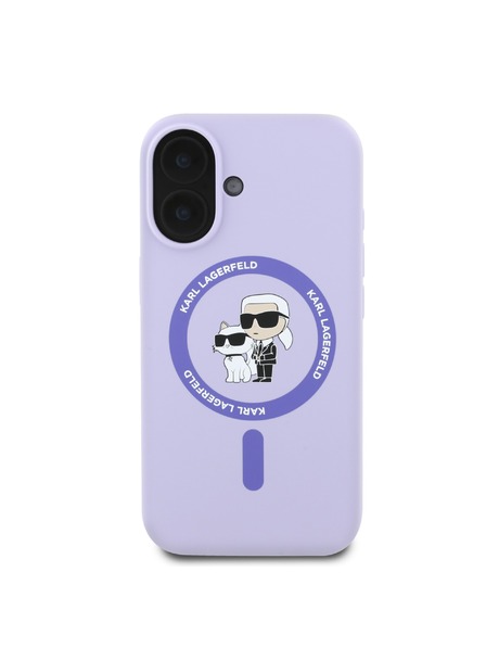Karl Lagerfeld Karl Lagerfeld Liquid Silicone Karl and Choupette MagSafe Zadnji Pokrov za iPhone 16 Purple
