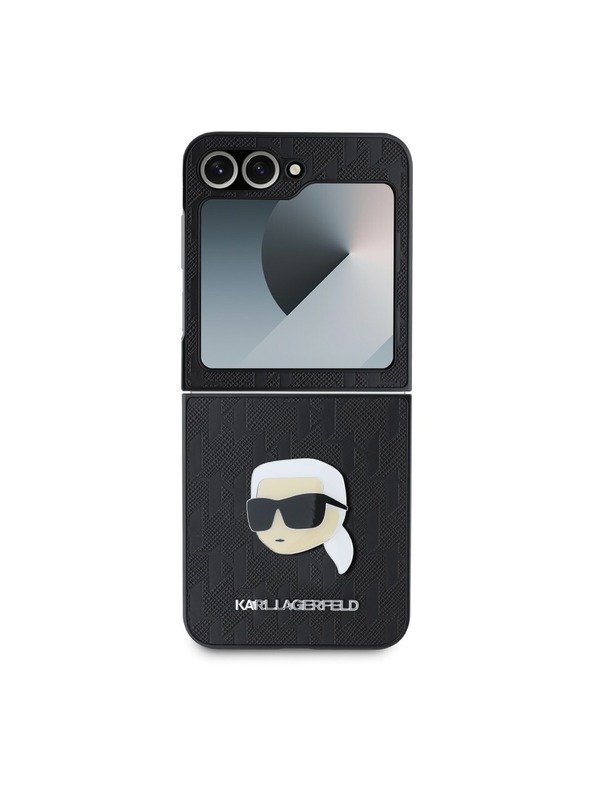 Karl Lagerfeld Karl Lagerfeld PU Saffiano Monogram Karl Head Zadnji Pokrov za Samsung Galaxy Z Flip 6 Black