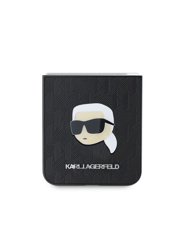 Karl Lagerfeld Karl Lagerfeld PU Saffiano Monogram Karl Head Zadnji Pokrov za Samsung Galaxy Z Flip 6 Black