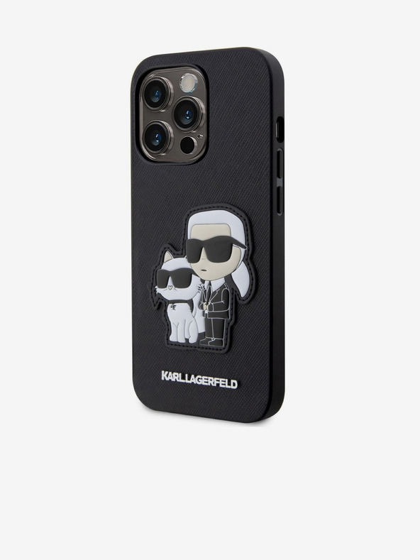 Karl Lagerfeld Karl Lagerfeld PU Saffiano Karl and Choupette NFT Zadnji Pokrov za iPhone 14 Pro Black