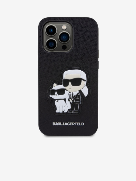 Karl Lagerfeld Karl Lagerfeld PU Saffiano Karl and Choupette NFT Zadnji Pokrov za iPhone 14 Pro Black