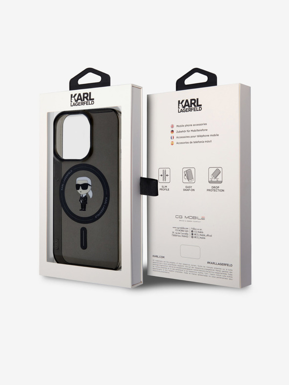Karl Lagerfeld IML Ikonik MagSafe Zadnji Pokrov za iPhone 15 Pro Black Karl Lagerfeld