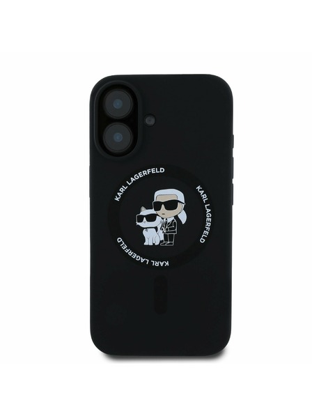 Karl Lagerfeld Karl Lagerfeld Liquid Silicone Karl and Choupette MagSafe Zadnji Pokrov za iPhone 16 Black