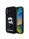 Karl Lagerfeld Karl Lagerfeld 3D Rubber Ikonik Zadnji Pokrov za iPhone 16 Black