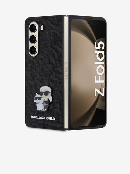 Karl Lagerfeld Karl Lagerfeld PU Saffiano Karl and Choupette NFT Zadnji Pokrov za Samsung Galaxy Z Fold 5 Black
