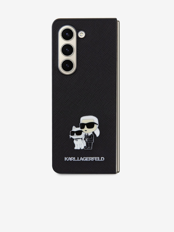 Karl Lagerfeld Karl Lagerfeld PU Saffiano Karl and Choupette NFT Zadnji Pokrov za Samsung Galaxy Z Fold 5 Black