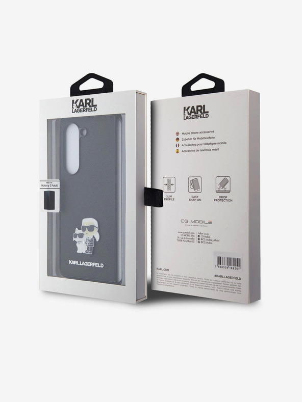 Karl Lagerfeld Karl Lagerfeld PU Saffiano Karl and Choupette NFT Zadnji Pokrov za Samsung Galaxy Z Fold 5 Black