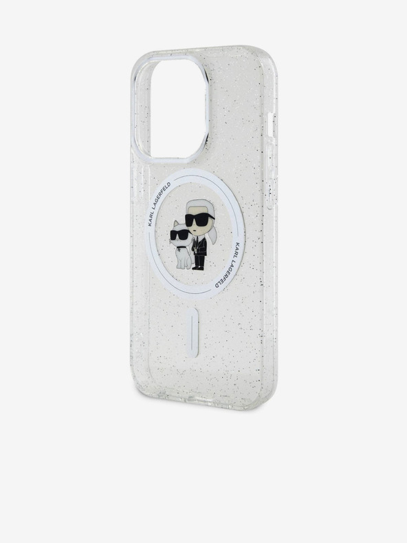 Karl Lagerfeld Karl Lagerfeld IML Glitter Karl and Choupette MagSafe Zadnji Pokrov za iPhone 15 Pro Transparent