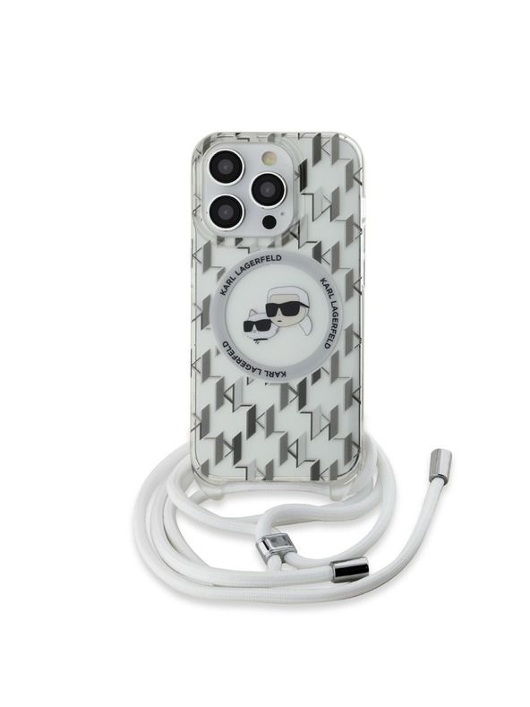 Karl Lagerfeld Karl Lagerfeld IML Monogram Crossbody K&CH Heads MagSafe Zadnji Pokrov za iPhone 14 Pro Max Transparent
