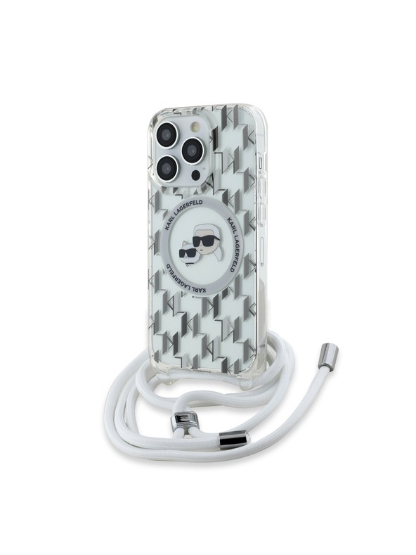 Karl Lagerfeld Karl Lagerfeld IML Monogram Crossbody K&CH Heads MagSafe Zadnji Pokrov za iPhone 14 Pro Max Transparent