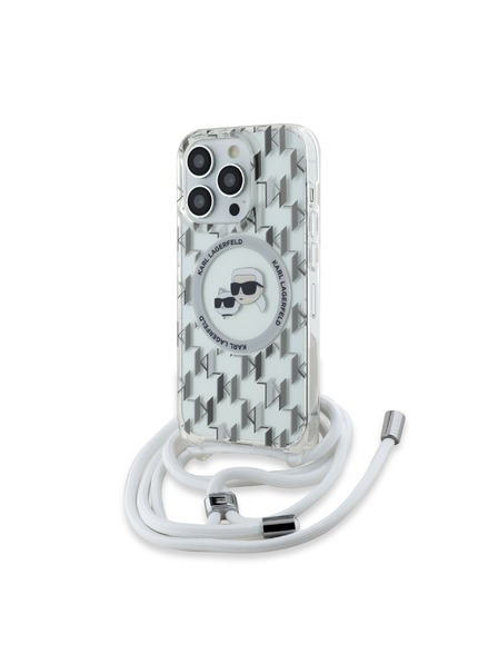 Karl Lagerfeld Karl Lagerfeld IML Monogram Crossbody K&CH Heads MagSafe Zadnji Pokrov za iPhone 14 Pro Max Transparent