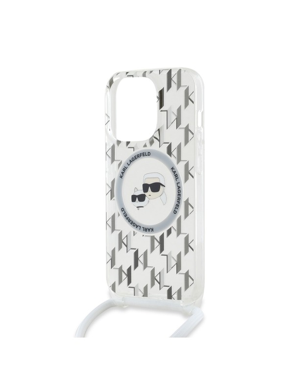 Karl Lagerfeld Karl Lagerfeld IML Monogram Crossbody K&CH Heads MagSafe Zadnji Pokrov za iPhone 14 Pro Max Transparent
