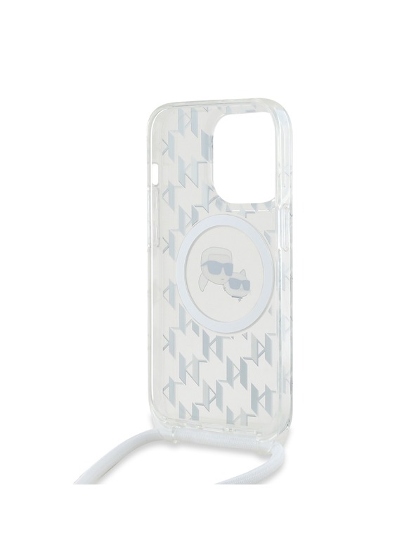 Karl Lagerfeld Karl Lagerfeld IML Monogram Crossbody K&CH Heads MagSafe Zadnji Pokrov za iPhone 14 Pro Max Transparent