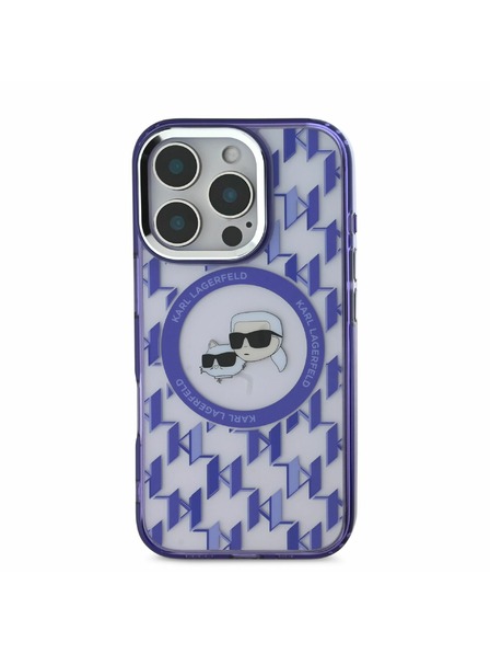 Karl Lagerfeld Karl Lagerfeld IML Monogram K&CH Heads MagSafe Zadnji Pokrov za iPhone 16 Pro Purple