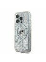 Karl Lagerfeld Karl Lagerfeld Tekoči bleščeči Karl in Choupette Heads MagSafe Zadnji pokrov za iPhone 16 Pro Max Transparent
