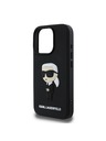 Karl Lagerfeld Karl Lagerfeld 3D Gumijasti Ikonik Zadnji pokrov za iPhone 16 Pro Black