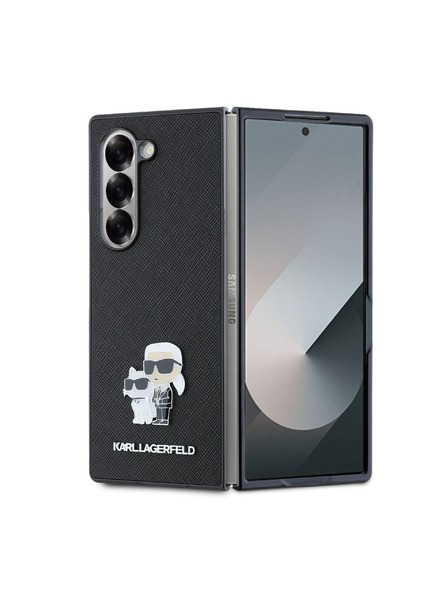 Karl Lagerfeld Karl Lagerfeld PU Saffiano Karl in Choupette Zadnji pokrov za Samsung Galaxy Z Fold 6 Black