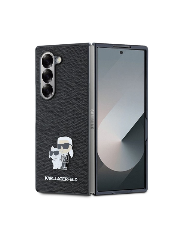 Karl Lagerfeld Karl Lagerfeld PU Saffiano Karl in Choupette Zadnji pokrov za Samsung Galaxy Z Fold 6 Black
