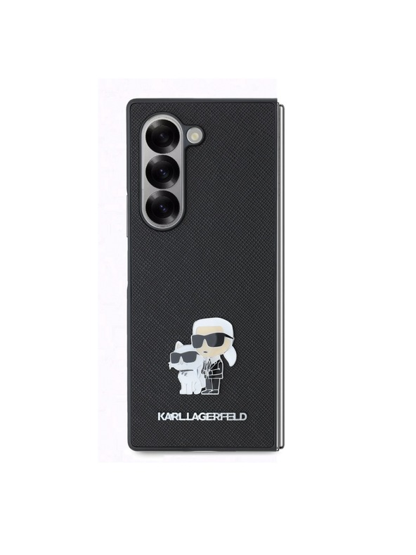 Karl Lagerfeld Karl Lagerfeld PU Saffiano Karl in Choupette Zadnji pokrov za Samsung Galaxy Z Fold 6 Black