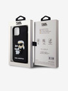 Karl Lagerfeld 3D Gumijasti Karl in Choupette Zadnji pokrov za iPhone 12/12 Pro Black Karl Lagerfeld