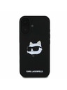 Karl Lagerfeld Karl Lagerfeld Tekoči silikonski Choupette Head MagSafe Zadnji pokrov za iPhone 16 Black
