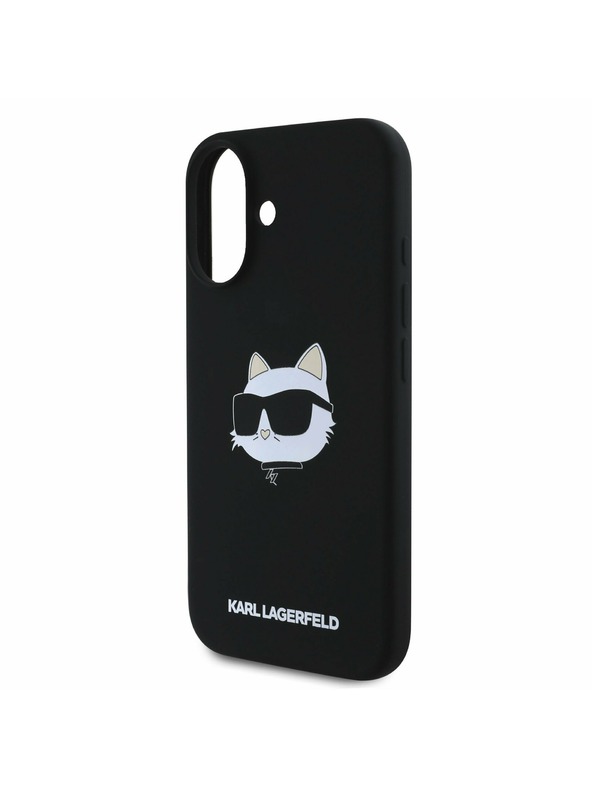 Karl Lagerfeld Karl Lagerfeld Tekoči silikonski Choupette Head MagSafe Zadnji pokrov za iPhone 16 Black