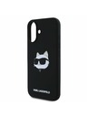 Karl Lagerfeld Karl Lagerfeld Tekoči silikonski Choupette Head MagSafe Zadnji pokrov za iPhone 16 Black