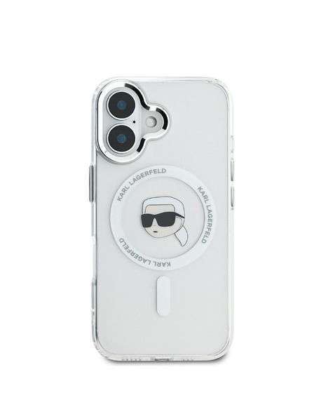 Karl Lagerfeld Karl Lagerfeld IML Karl Head Kovinski okvir MagSafe Zadnji pokrov za iPhone 16 Transparent
