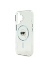 Karl Lagerfeld Karl Lagerfeld IML Karl Head Kovinski okvir MagSafe Zadnji pokrov za iPhone 16 Transparent