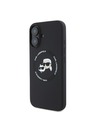 Karl Lagerfeld Karl Lagerfeld Tekoči silikonski K&CH Heads MagSafe Zadnji pokrov za iPhone 16 Black