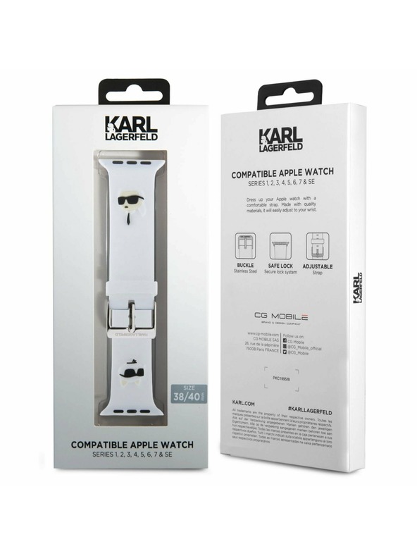 Karl Lagerfeld Karl Lagerfeld Karl in Choupette Head NFT Pašček za Apple Watch 38/40/41 White