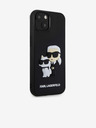 Karl Lagerfeld Karl Lagerfeld 3D Gumijasti Karl in Choupette Zadnji pokrov za iPhone 13 Black