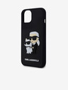 Karl Lagerfeld Karl Lagerfeld 3D Gumijasti Karl in Choupette Zadnji pokrov za iPhone 13 Black