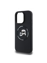 Karl Lagerfeld Karl Lagerfeld Tekoči silikonski K&CH Heads MagSafe Zadnji pokrov za iPhone 16 Pro Max Black
