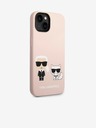 Karl Lagerfeld Karl Lagerfeld MagSafe Združljiv pokrov Tekoči silikonski Karl in Choupette za iPhone 14 Plus Pink