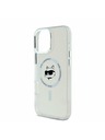 Karl Lagerfeld Karl Lagerfeld IML Choupette Head Kovinski okvir MagSafe Zadnji pokrov za iPhone 16 Pro Max Transparent