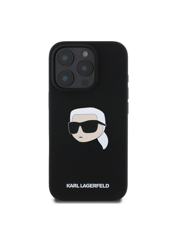 Karl Lagerfeld Karl Lagerfeld Tekoči silikonski Karl Head MagSafe Zadnji pokrov za iPhone 16 Pro Max Black