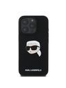 Karl Lagerfeld Karl Lagerfeld Tekoči silikonski Karl Head MagSafe Zadnji pokrov za iPhone 16 Pro Max Black